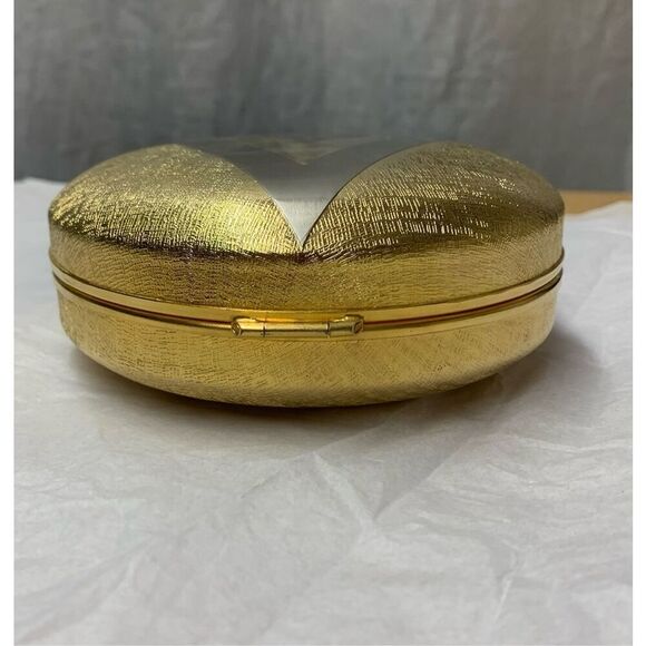 Fabrizio Verniani Vintage Gold round Metal Clutch Shoulder Purse Italy - Picture 6 of 9